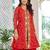  Red Embroidered Georgette Function Wear Palazzo Suit