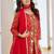  Red Embroidered Georgette Function Wear Palazzo Suit