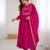 Pink Beads Work Chanderi Silk Anarkali Suit