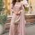 Baby pink viscose jacquard silk embroidered plazzo suit