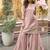 Baby pink viscose jacquard silk embroidered plazzo suit