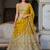yellow zari work soft net lehenga set choli with dupatta