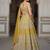 yellow zari work soft net lehenga set choli with dupatta