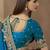 Dark teal embroidered pramium satin saree with designer blouse fabric