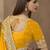 Yellow embroidered pramium satin saree with designer blouse fabric