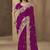 Wine embroidered pramium satin saree with designer blouse fabric