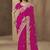 Rani pink embroidered pramium satin saree with designer blouse fabric