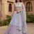 blue floral printed georgette festival lehenga set choli with dupatta