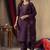 Wine roman silk thread embroidered designer salwar suit