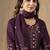 Wine roman silk thread embroidered designer salwar suit