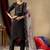 Black roman silk thread embroidered designer salwar suit
