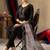 Black roman silk thread embroidered designer salwar suit