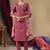 Onion pink roman silk thread embroidered designer salwar suit