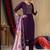Purple roman silk thread embroidered designer salwar suit