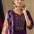 Purple roman silk thread embroidered designer salwar suit