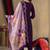 Purple roman silk thread embroidered designer salwar suit