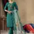 Rama green roman silk thread embroidered designer salwar suit