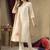 Off white shimmer gold silk thread embroidered designer salwar suit