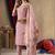 Onion pink shimmer gold silk thread embroidered designer salwar suit
