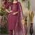 Wine roman silk thread embroidered designer salwar suit
