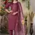 Wine roman silk thread embroidered designer salwar suit