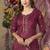 Wine roman silk thread embroidered designer salwar suit