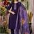 Purple roman silk thread embroidered designer salwar suit