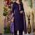 Purple roman silk thread embroidered designer salwar suit