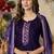 Purple roman silk thread embroidered designer salwar suit