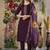 Wine roman silk thread embroidered designer salwar suit