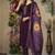 Wine roman silk thread embroidered designer salwar suit