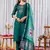 Rama green viscose silk thread embroidered designer salwar suit