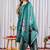 Rama green viscose silk thread embroidered designer salwar suit