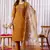 Mustard viscose silk thread embroidered designer salwar suit
