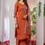 Orange viscose silk thread embroidered designer salwar suit
