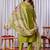 Parrot green viscose silk thread embroidered designer salwar suit