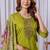 Parrot green viscose silk thread embroidered designer salwar suit