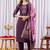 Wine viscose silk thread embroidered designer salwar suit