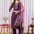 Wine viscose silk thread embroidered designer salwar suit