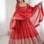  Red Embroidered Silk Festive Wear Gown With Dupatta