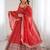  Red Embroidered Silk Festive Wear Gown With Dupatta