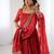  Red Embroidered Silk Festive Wear Gown With Dupatta