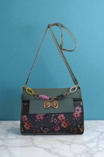 Trendy Women Fabric Sling Bag Floral Pattern Crossbody Side Purse for Girls & Ladies (Multicolor)