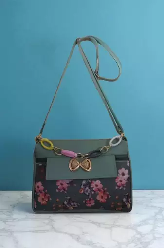 Trendy Women Fabric Sling Bag Floral Pattern Crossbody Side Purse for Girls & Ladies (Multicolor)