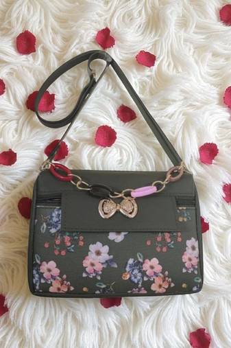 Women Printed Fabric Sling Bag Stylish Crossbody Side Purse for Girls 