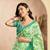 Light green linen floral motifs printed ready to wear saree