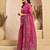 Magenta linen plain printed ready to wear saree
