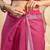 Magenta linen plain printed ready to wear saree