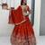 orange art_silk embroidered lehenga choli with dupatta
