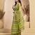 Light green linen mini checks printed ready to wear saree